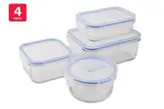 Tempered Glass Food Container Set, 4 Piece