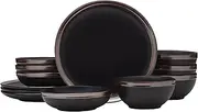 [Mikasa] Miller 12 Piece Dinnerware Set, Service for 4, Black