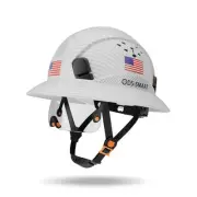 Full Brim Construction Hard Hat with Visor,6-Point Ratchet Suspension Safety ...