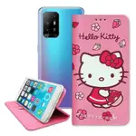 三麗鷗授權 HELLO KITTY OPPO RENO5 Z 5G 櫻花吊繩款彩繪側掀皮套