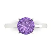 2ct Round Alexandrite Stone Wedding Bridal Promise Designer Ring 14k White Gold