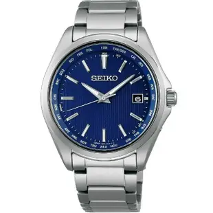 【SEIKO 精工】Spirit 高級鈦金屬大三針電波錶39.5cm(白/藍/黑/棕 多款可選)