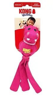 Kong Wubba Friends Ballistic Small Hippo Squeaky Dog Fetch Toy
