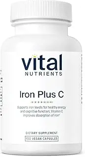 Vital Nutrients Iron Plus C (20 mg/200 mg) - Supports Healthy Cognition and Energy Level