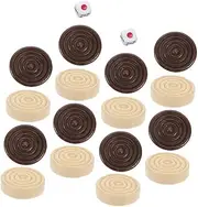 KONTONTY Set Wooden Checkers Chess Pieces Game Board Parts Pcs Travel Size Family Classroom Games