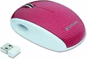 Verbatim Mercury Wireless Notebook Laser Mouse w/ Nano Receiver 97264 Ruby&White