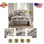 Cozy King Size Checkered Floral Quilt Bedspread - Lightweight & Machine Washable
