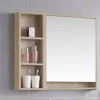 在飛比找樂天市場購物網優惠-北歐實木浴室鏡櫃衛生間掛牆式智慧鏡箱單獨梳妝鏡鏡子帶置物架
