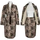 NWT J.Crew Linen Blend 2 Piece Skirt Suit Set Size 8 Open Leopard Print Tailored