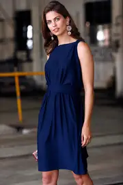 Column Drape Dress--SAC-D7011