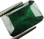 [DINJEWEL] Natural AAA++ Green Loose 12.00 Ratti Real Gemstone Natural Certified Zambian Emerald Octagon Shape/Panna Stone for Men and Women, 12.00 Ratti, Gemstone, emerald
