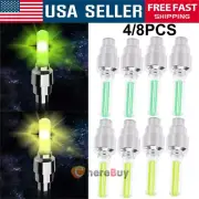 4/8pcs Bike Car Motor Wheel Tyre Tire Valve Cap LED Light Spoke Flashing Lamp US