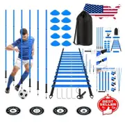 Versatile 6-Pole Agility Training Set with Jump Rope for Soccer & More Sports
