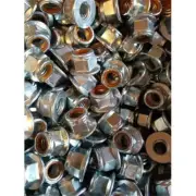 100PACK M10-1.5 Hex Flange Stop Lock Nut CLEAR Nylon Insert DIN 6926 Class 10