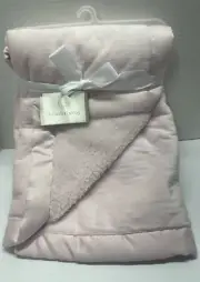 Koala Baby Lovey Blanket Soft Plush Sherpa Back Nylon Satin Trim Solid Pink