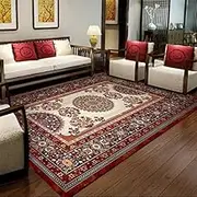 Large Rug Indoor Carpet Living Room Bedroom Office Dining Room Red Retro, Yellow, 180 x 270 cm