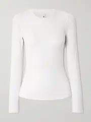 [lululemon] lululemon - Hold Tight Ribbed Stretch-modal T-shirt - White - US14 US 14 White