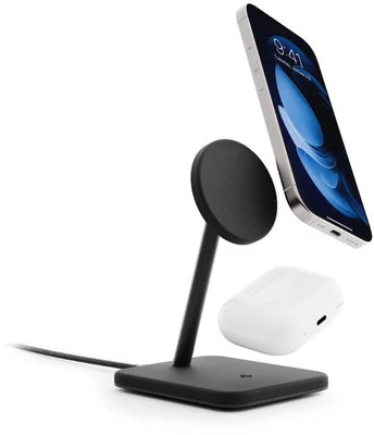 Twelve South HiRise 2 Deluxe 2-in-1 Qi2 Wireless Charger Black