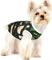 Green Army Digital Camouflage print Tshirts for Small Dogs Dog's Fashion Shirt Breathable Sleeveless Shirts for Small Dogs