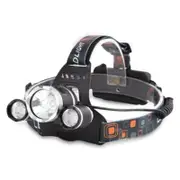 Aluminium Alloy 3 Led Head Lamp Highlight Rechargeable 4 Mode Black 1T62xpe Head Torches
