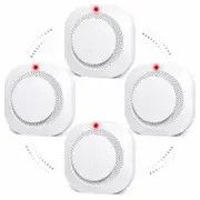 Smoke Detector,Battery Operated Smoke Alarm with Photoelectric Technology,Fire Alarms Smoke Detectors with LED Indicator and Test Button (4 Pack)