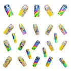 Press On Nails - Reusable Short Square Light Pink Stick On False Nails Gradient