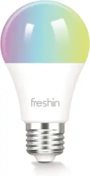 Smart Light Bulbs FRESHIN E27 A60 9W RGBCW WiFi Light Bulb, Dimmable Led Light,