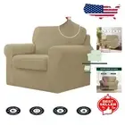 Pet-Friendly Stretch Armchair Cover - 3-Piece Set in Modern Sand Jacquard Fabric