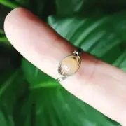 Imperial Jade Crystal Ring, Wire Wrapped, Silver, Size 6, Boho Chic Gemstone