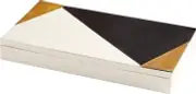 Box CYAN DESIGN Mid-Century Modern Angular Large White Black Gold Brass Resin