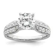 14k White Gold 5/8 Ct. Lab Grown Diamond VS/SI+ G+ 1 1/2 Ct. Center Round Shared Prong Engagement Ring
