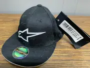 NEW ALPINESTARS ALL OVER BLACK VINTAGE FLEXFIT XL Hat BASEBALL CAP