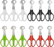 XINMEIWEN 12Pack Stainless Steel Quail Egg Cutter - Scissors for Pigeon Eggs, Opener, Cracker - Four Colors