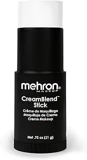 Mehron Makeup CreamBlend Stick | Face Paint, Body Paint, & Foundation Cream Makeup | Body Paint Stick Perfect for Halloween Makeup .75 oz (21 g) (White)