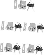 jojofuny 5 Sets Ratchet Locks for Sliding Glass Door Security Locks for Fridge Glass Cabinet Display Case