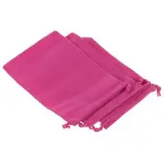 3Pcs 18x12cm Microfiber Pouch Soft Storage Drawstring Gift Bag Rose Red