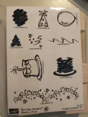 Stampin Up SKETCH A PARTY Balloon, Cake, Happy Birthday, Two-Step Stampin NEW