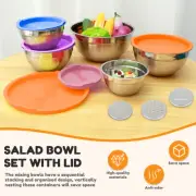 Mixing Bowls with Airtight Lids Set 5Pcs Stainless Steel Nesting Bowls jeLqa