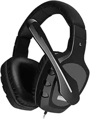 A1 Gaming Headset Wired Head-Mounted Headset with HD Omnidirectional Microphone 40mm Driver Unit Wire Control Black Black One Size