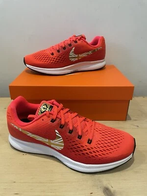 New Nike Air Zoom Pegasus 34 MO - Bright Crimson Metallic Gold - UK 9 Mo Farah