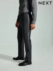 Charcoal Grey Slim Fit Tuxedo Suit Trousers (E82681) | $73