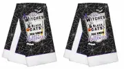 New Halloween Kitchen Towels ~ Set of 2 When Witches Go Riding & Black Cats