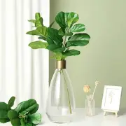 GREEN 2 Bushes 25" Artificial Fiddle LEAVES STEMS Party Events Home Decorations