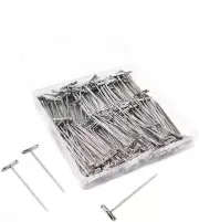 200 Pieces Steel T-Pins, Strong Stainless Steel T-Pins, Blocking Pins for Knitti