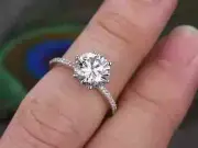 6 Prong Round Shape Ring Solitaire Ring Engagement Ring Wedding Ring 925 Silver