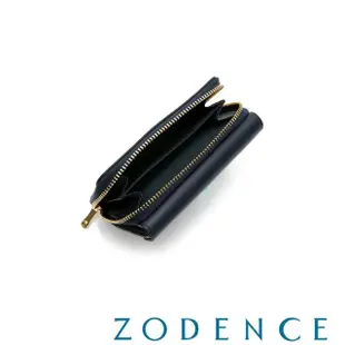 【ZODENCE 佐登司】FLIP雙面牛皮三折短夾(深藍)