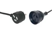 Powertran 10m Black Mains Extension Piggyback Lead