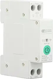 WiFi Switch Circuit Breaker, 63A DIN Rail Mount Smart Circuit Breaker with APP Remote Control, Power Metering, Mini DIN Rail Smart Timer Circuit Breaker