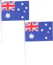 SHOWERORO Country Flags on Stick Australia Flag Mini Hand Held Stick Flags for Parties Decor Festivals 50 Pack