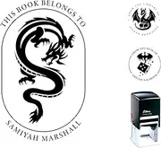Dragon Book Stamp | Custom Book Stamp | from The Library of Stamp | ex Libris Stamp | Custom Fantasy Book Stamp | Book Stamp | Fantasy Library Stamp | Personalised Stamop